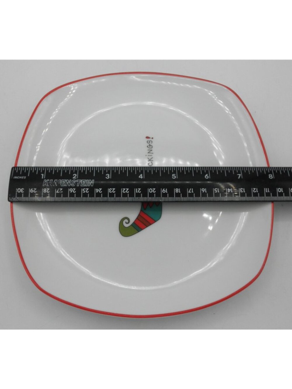 Happy Holidays by Fitz & Floyd 8 Inch Square Plates Set of 4 Excellent! - Picture 8 of 9